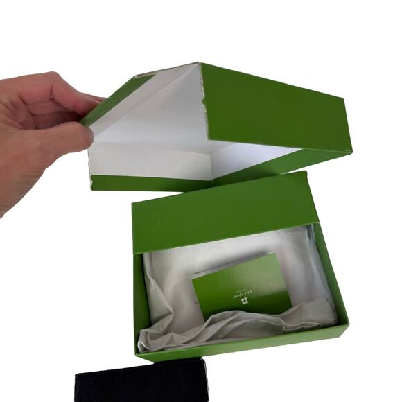 Kate Spade Elyce Black Green Canvas Brag Book Photo Album with Box 6.5" x 5" - Picture 9 of 13